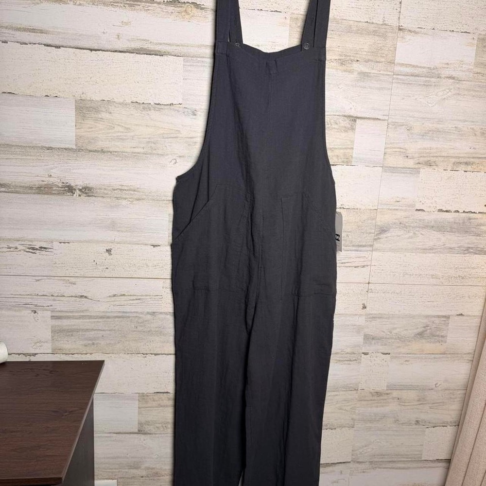 Billabong Pacific Time Black Sands Jumpsuit Overalls NWT Size L
